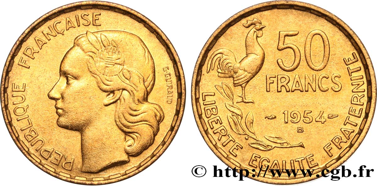 50 francs Guiraud 1954 Beaumont-Le-Roger F.425/13 SPL64 