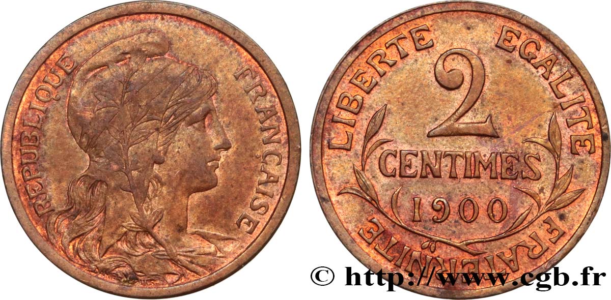 2 centimes Daniel-Dupuis 1900 Paris F.110/4 MS63 