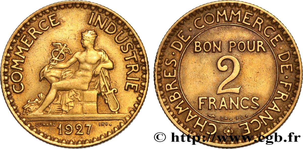 2 francs Chambres de Commerce 1927  F.267/9 XF40 