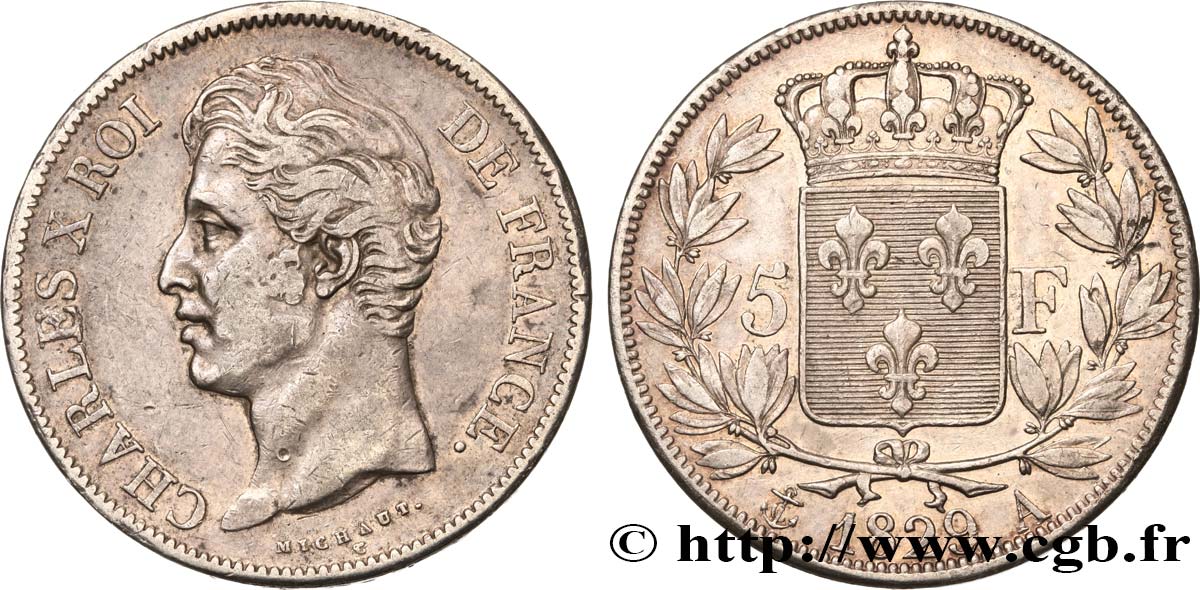 5 francs Charles X, 2e type 1829 Paris F.311/27 TTB40 