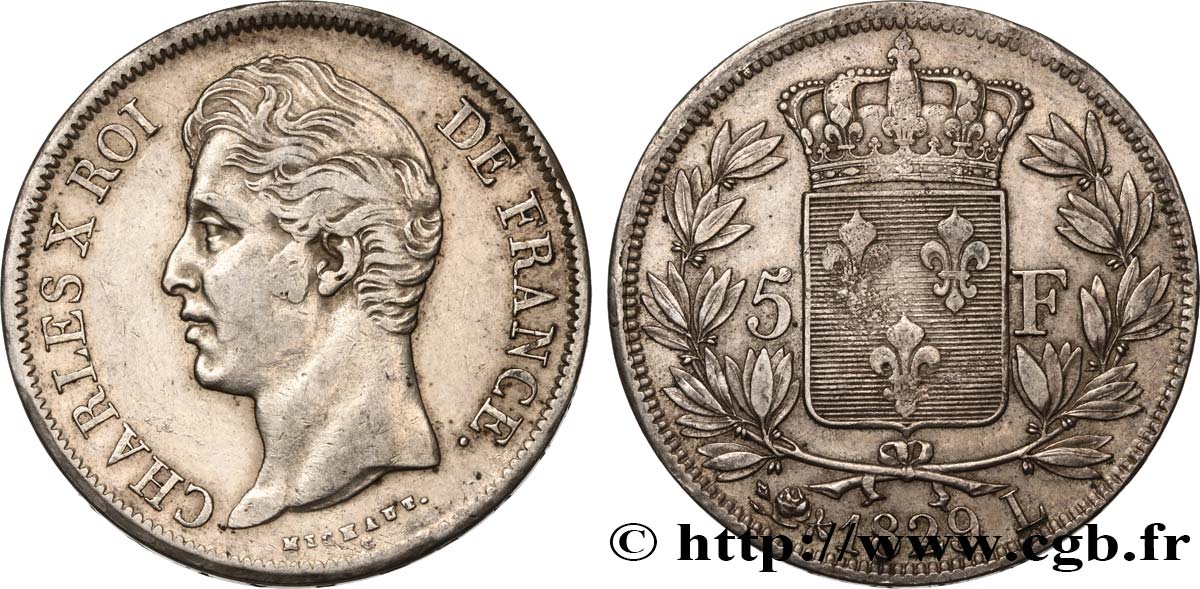 5 francs Charles X, 2e type 1829 Bayonne F.311/34 TTB 