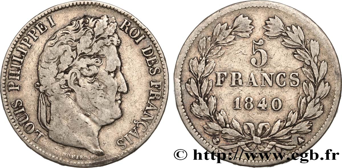 5 francs IIe type Domard 1840 Paris F.324/83 TB25 