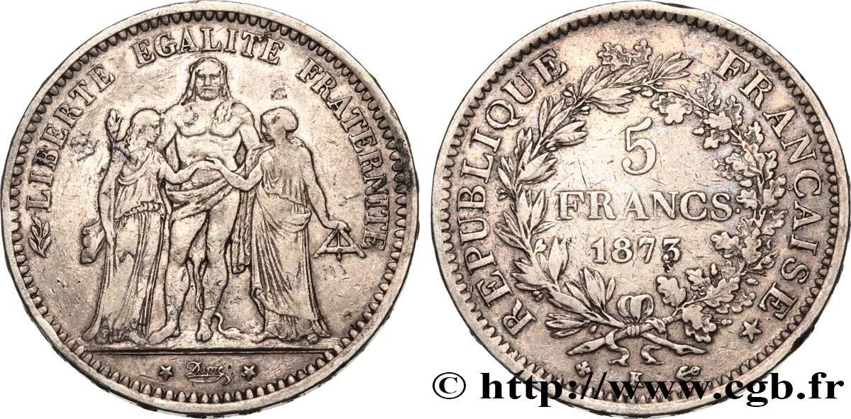 5 francs Hercule 1873 Bordeaux F.334/11 BC35 