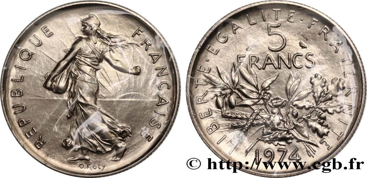 5 francs Semeuse, nickel 1974 Pessac F.341/6 MS 