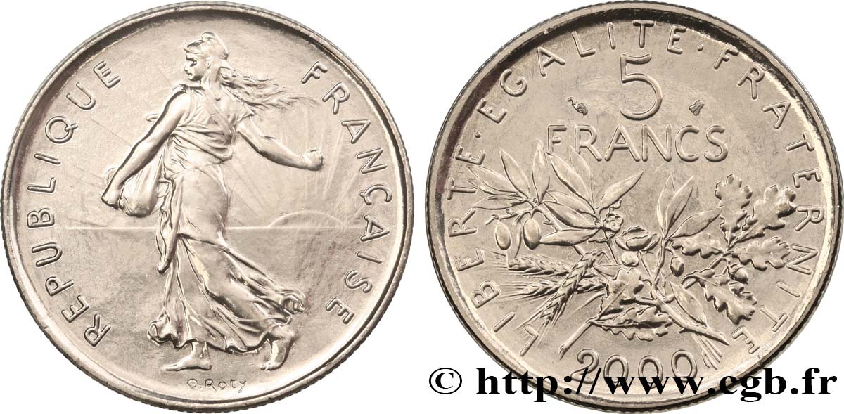 5 francs Semeuse, nickel 2000 Pessac F.341/36 FDC 