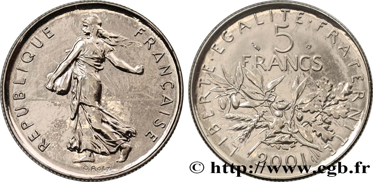 5 francs Semeuse, nickel 2001 Pessac F.341/37 MS 