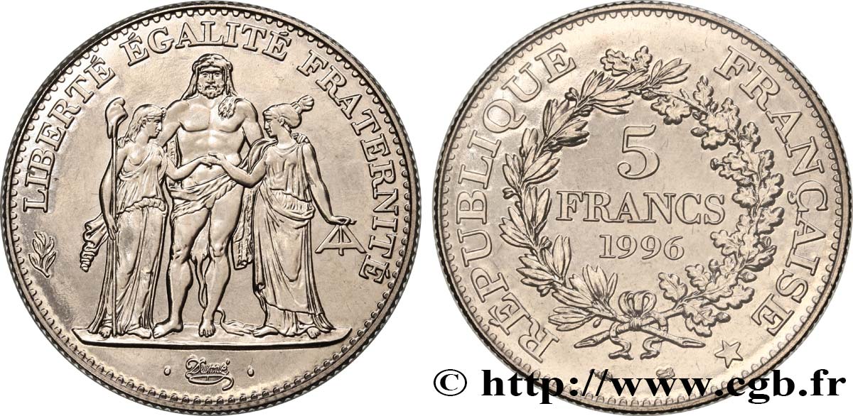 5 francs Hercule de Dupré 1996  F.346/2 FDC 