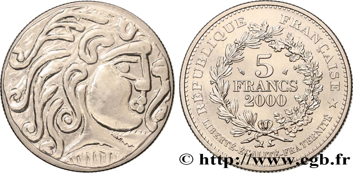 5 francs Statère des Parisii 2000  F.347/1 FDC 