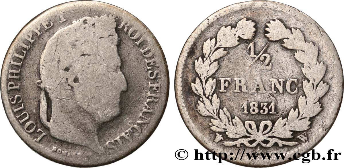 1/2 franc Louis-Philippe 1831 Lille F.182/13 B10 