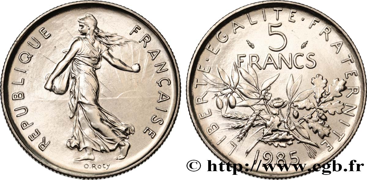 5 francs Semeuse, nickel 1985 Pessac F.341/17 ST 