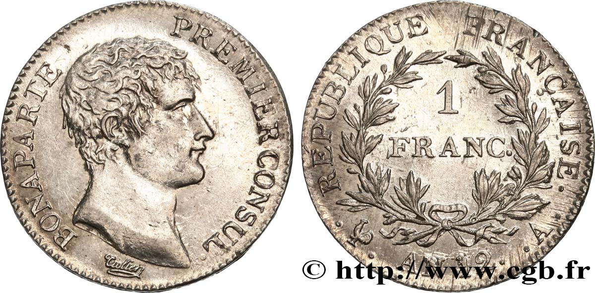 1 franc Bonaparte Premier Consul 1804 Paris F.200/8 VZ+ 