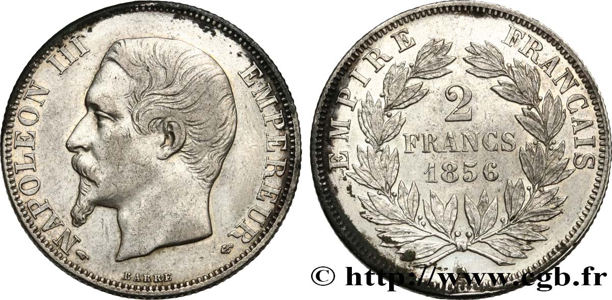 2 francs Napoléon III, tête nue 1856 Paris F.262/4 q.SPL 