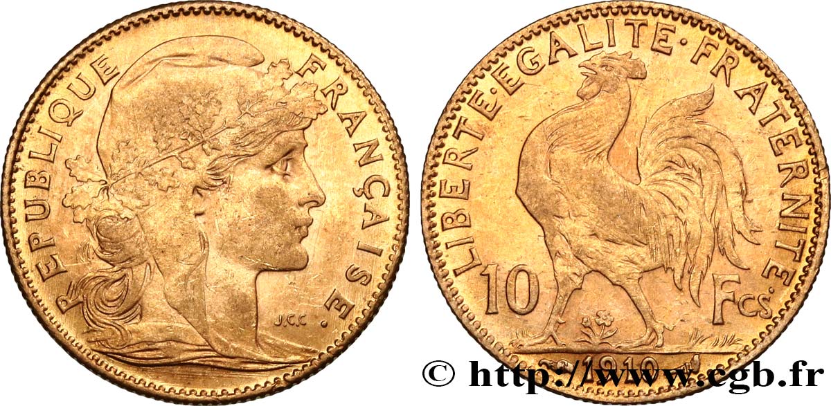 10 francs or Coq 1910 Paris F.509/11 TTB+ 
