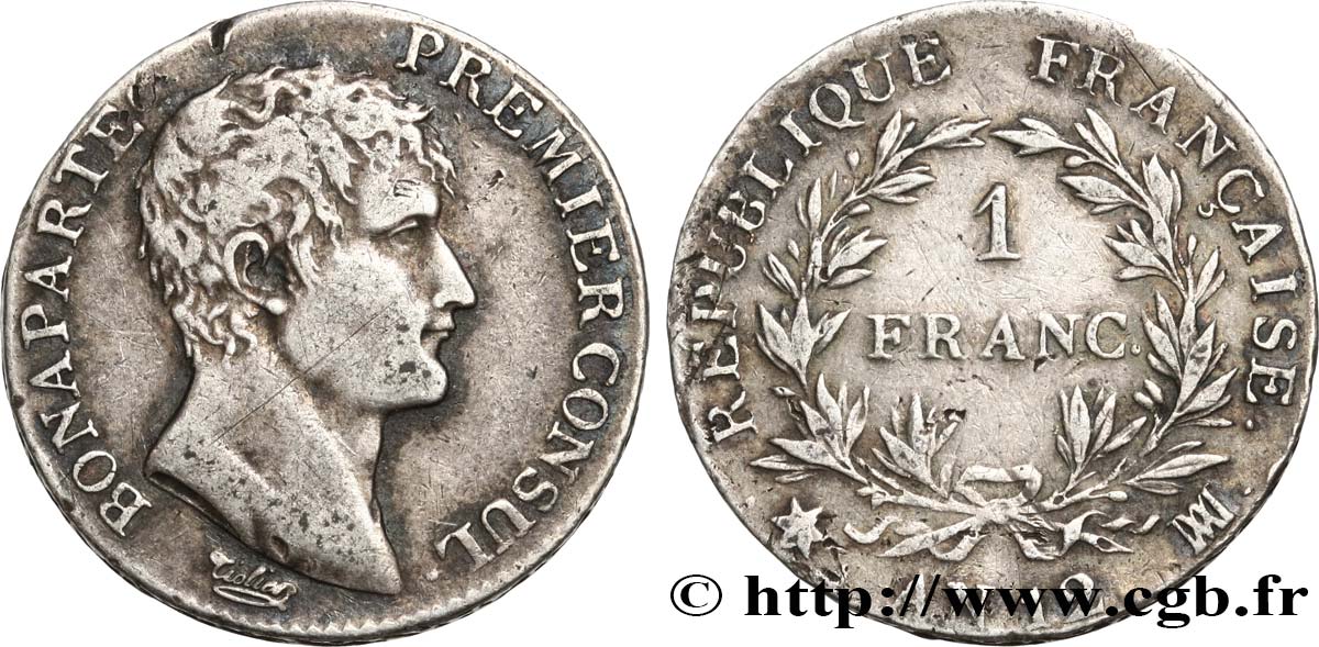 1 franc Bonaparte Premier Consul 1804 Marseille F.200/17 MB38 