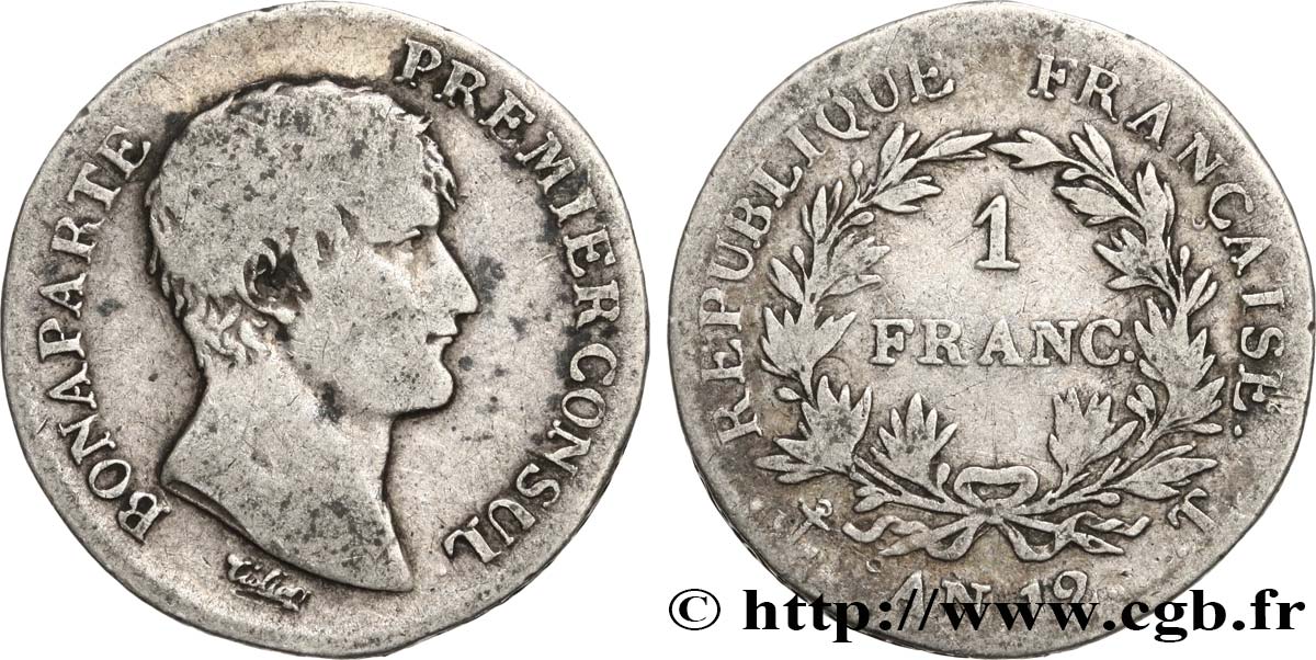 1 franc Bonaparte Premier Consul 1804 Nantes F.200/19 TB20 
