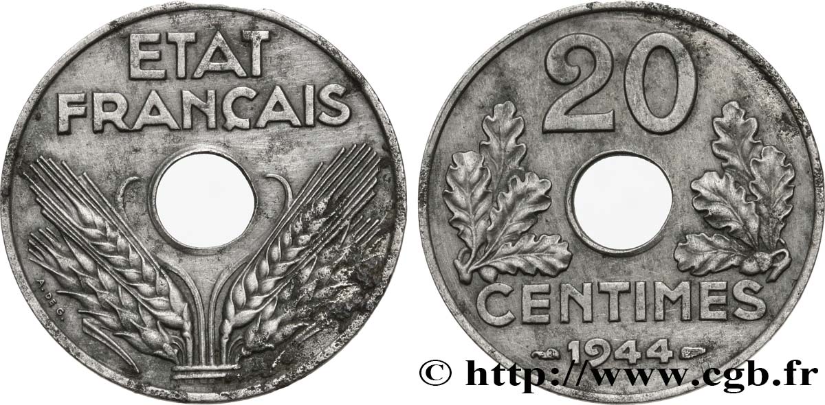 20 centimes fer 1944  F.154/3 TTB50 