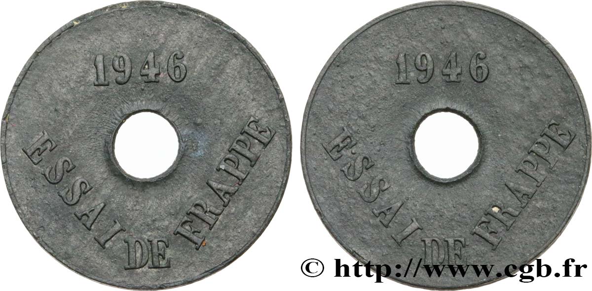 Essai de Frappe de 20 centimes 1946  GEM.54 5 SUP+ 