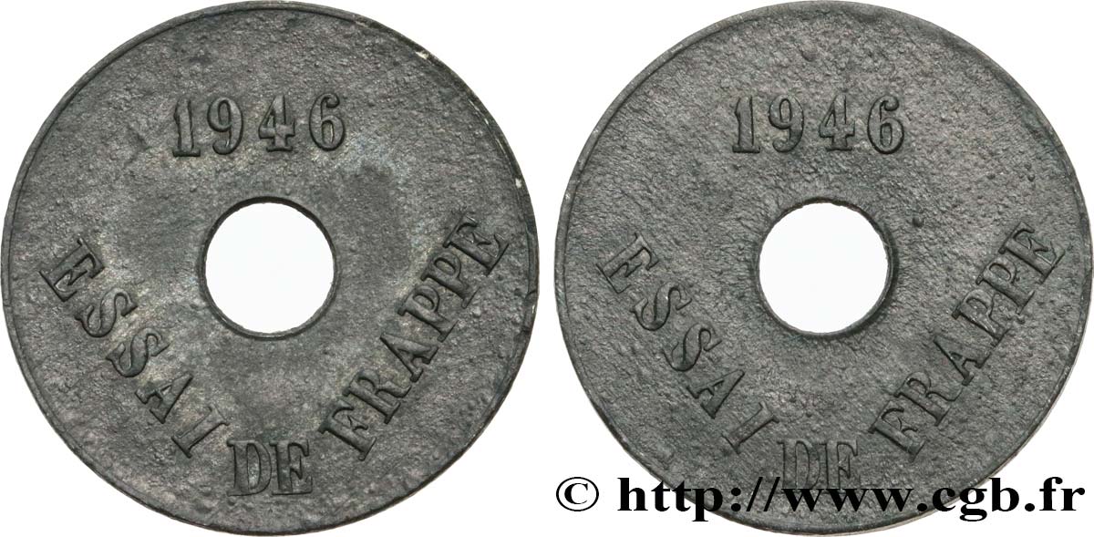 Essai de Frappe de 20 centimes 1946  GEM.54 5 SUP 