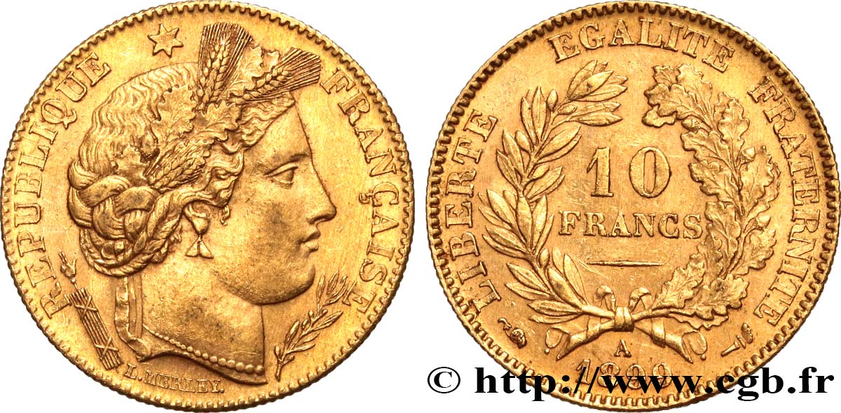 10 francs or Cérès, Troisième République 1899 Paris F.508/5 MBC53 