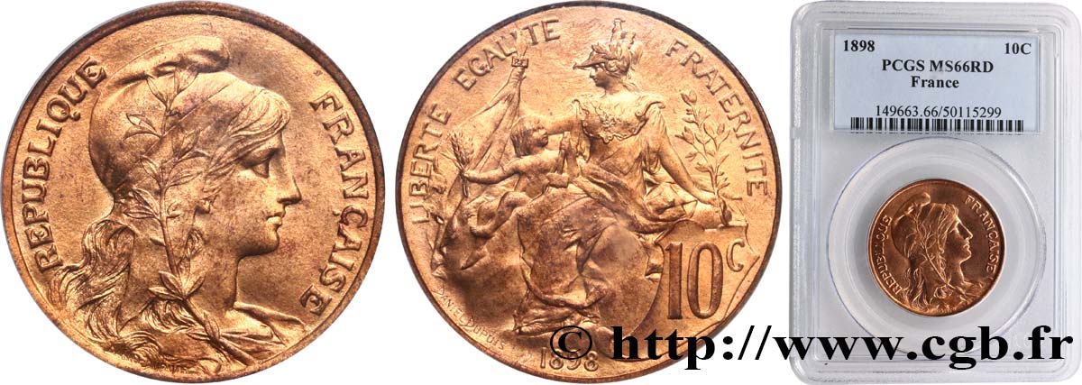 10 centimes Daniel-Dupuis 1898  F.136/5 FDC66 PCGS