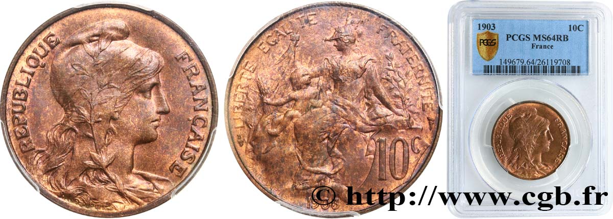10 centimes Daniel-Dupuis 1903  F.136/12 fST64 PCGS