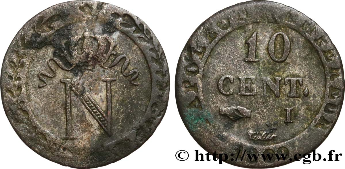 10 cent. à l N couronnée 1809 Limoges F.130/15 BC 