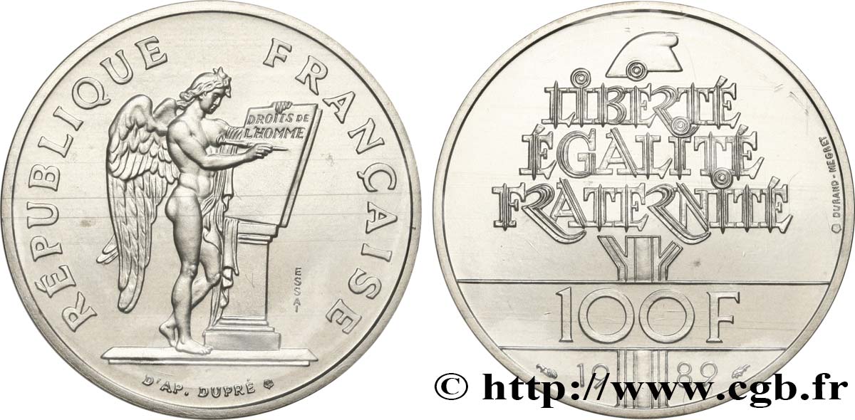 Essai de 100 francs Droits de l Homme 1989 Pessac F.457/1 FDC 