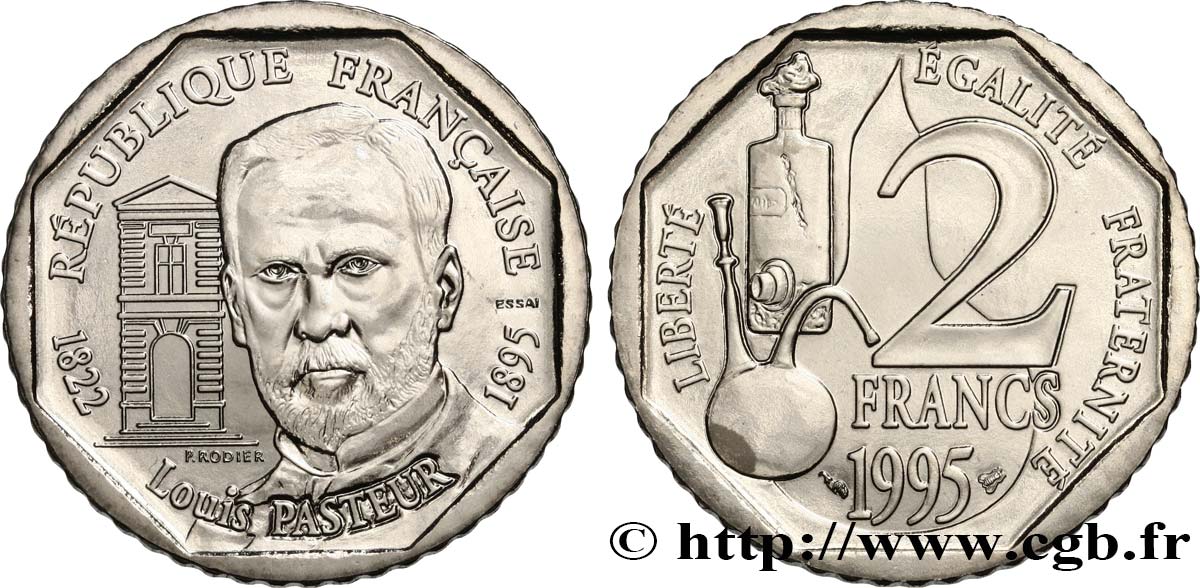 Essai de 2 francs Louis Pasteur 1995 Pessac F.274/1 ST 