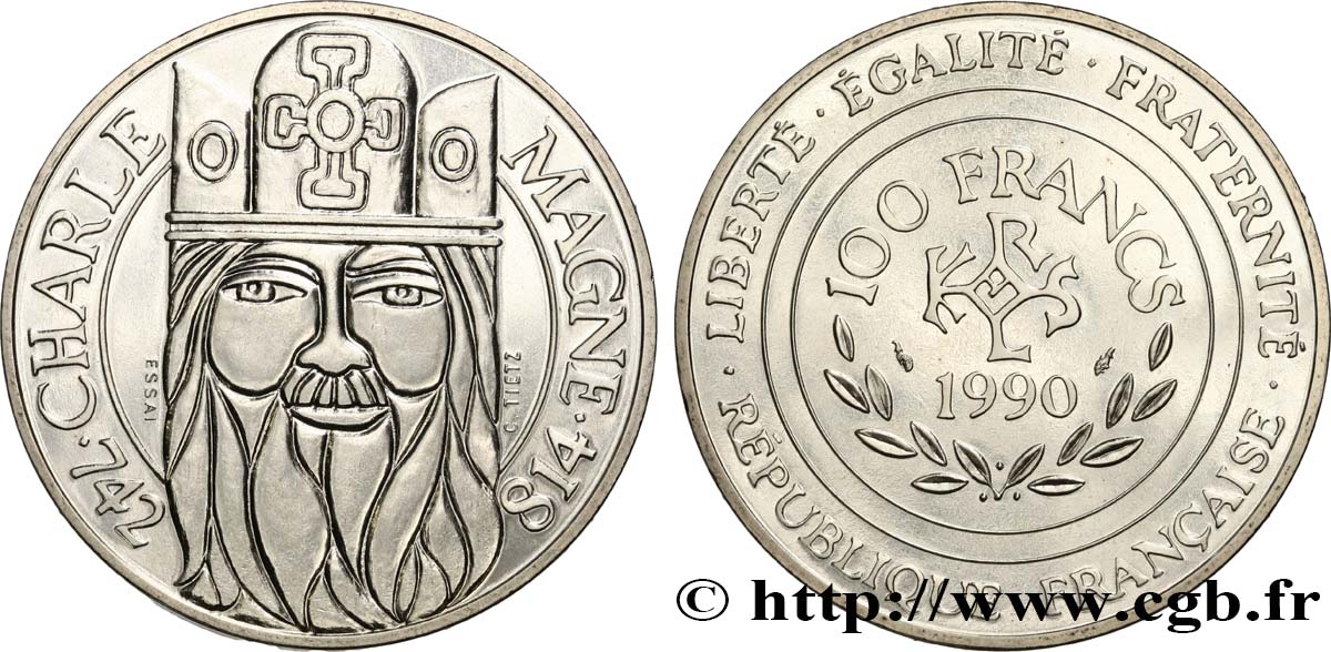 Essai de 100 francs Charlemagne 1990 Paris F.458/1 MS 
