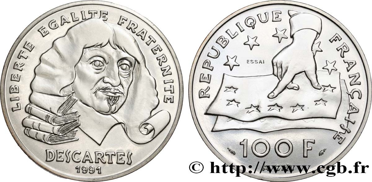 Essai de 100 francs Descartes 1991 Pessac F.459/1 MS 