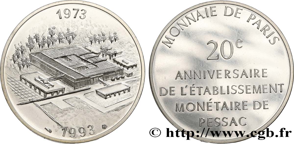 Module de 100 francs - 20e anniversaire de l’établissement monétaire de Pessac 1993 Paris GEM.243 1 ST 