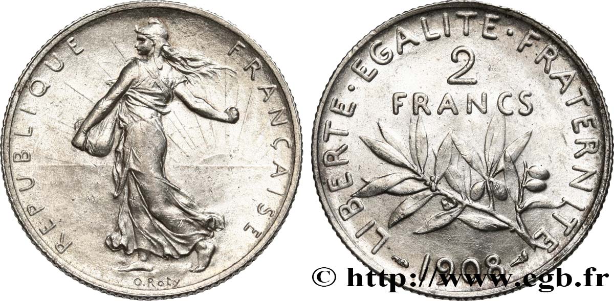 2 francs Semeuse 1908  F.266/10 SPL62 