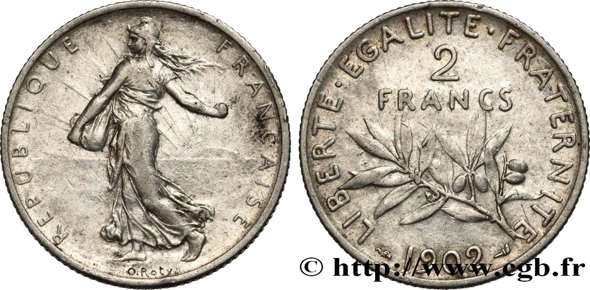 2 francs Semeuse 1902  F.266/7 XF40 