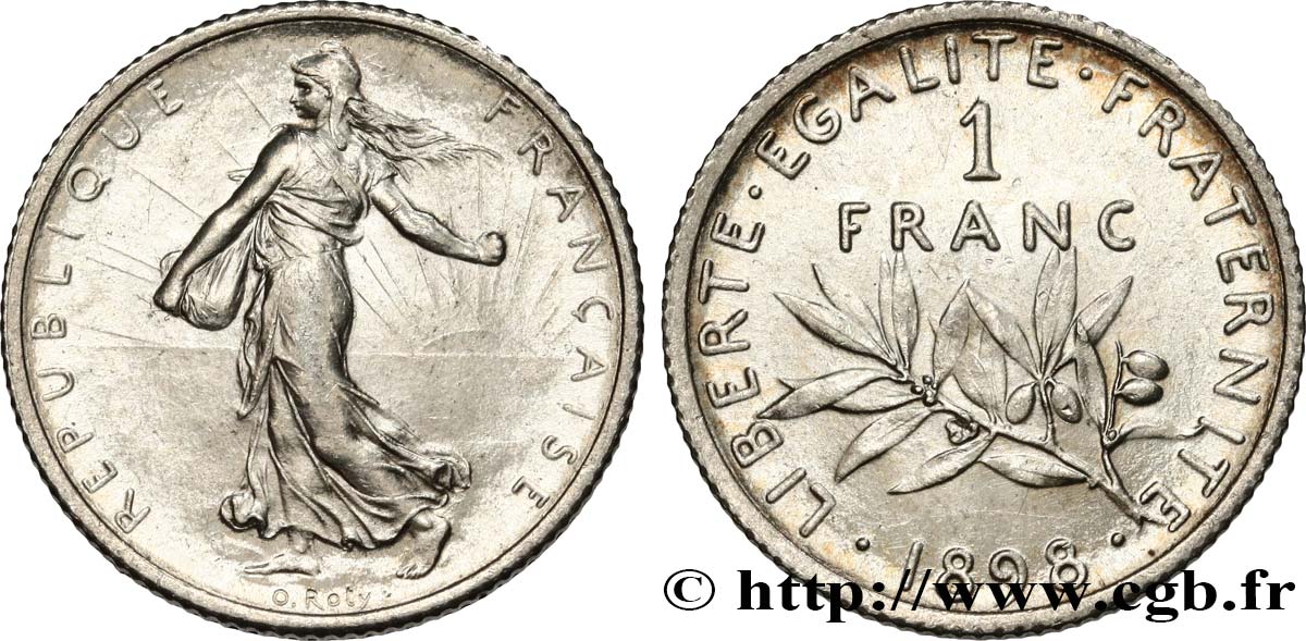 1 franc Semeuse 1898 Paris F.217/1 AU58 