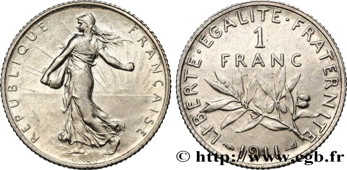 1 franc Semeuse 1911 Paris F.217/16 EBC 