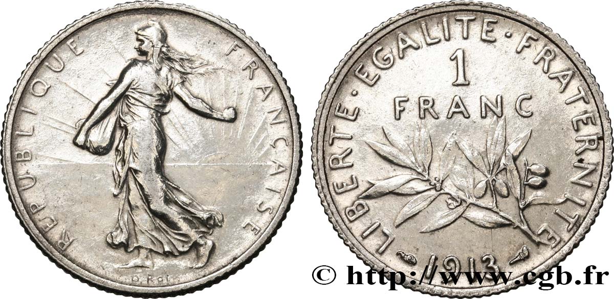 1 franc Semeuse 1913 Paris F.217/18 AU 