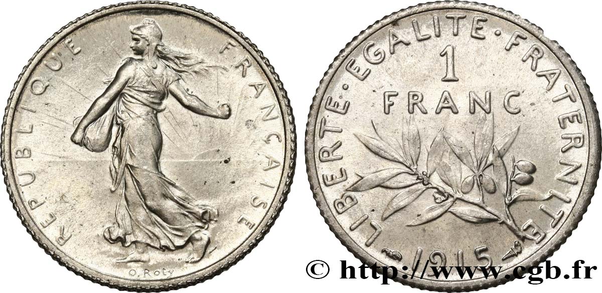 1 franc Semeuse 1915 Paris F.217/21 EBC62 