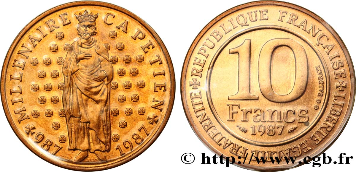 10 francs Millénaire Capétien 1987  F.371/2 FDC 