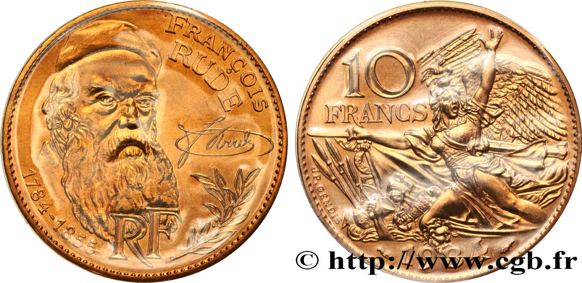 10 francs François Rude, tranche A 1984  F.369/2 FDC 