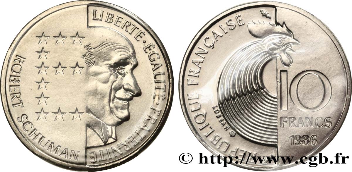 10 francs Robert Schuman 1986 Pessac F.374/2 FDC 