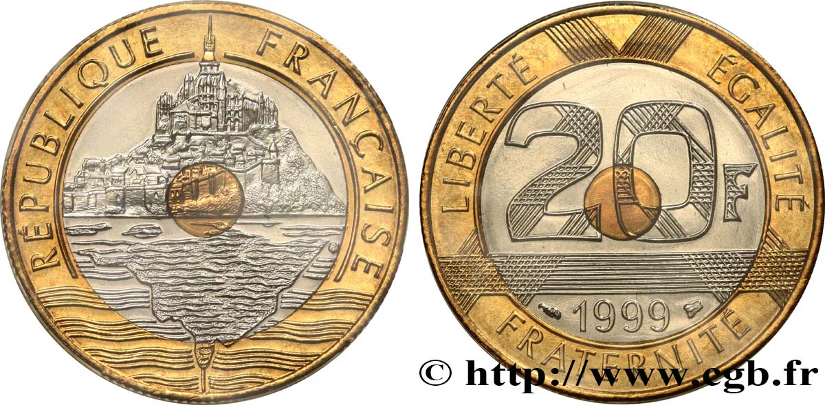20 francs Mont Saint-Michel, BU (Brillant Universel)  1999 Pessac F.403/15 ST 