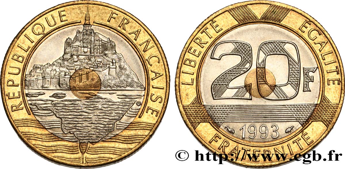 20 francs Mont Saint-Michel 1993 Pessac F.403/7 SPL64 