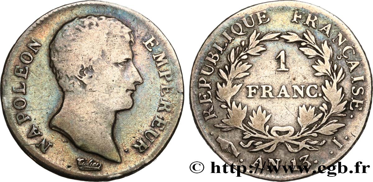 1 franc Napoléon Empereur, Calendrier révolutionnaire 1805 Limoges F.201/20 S15 