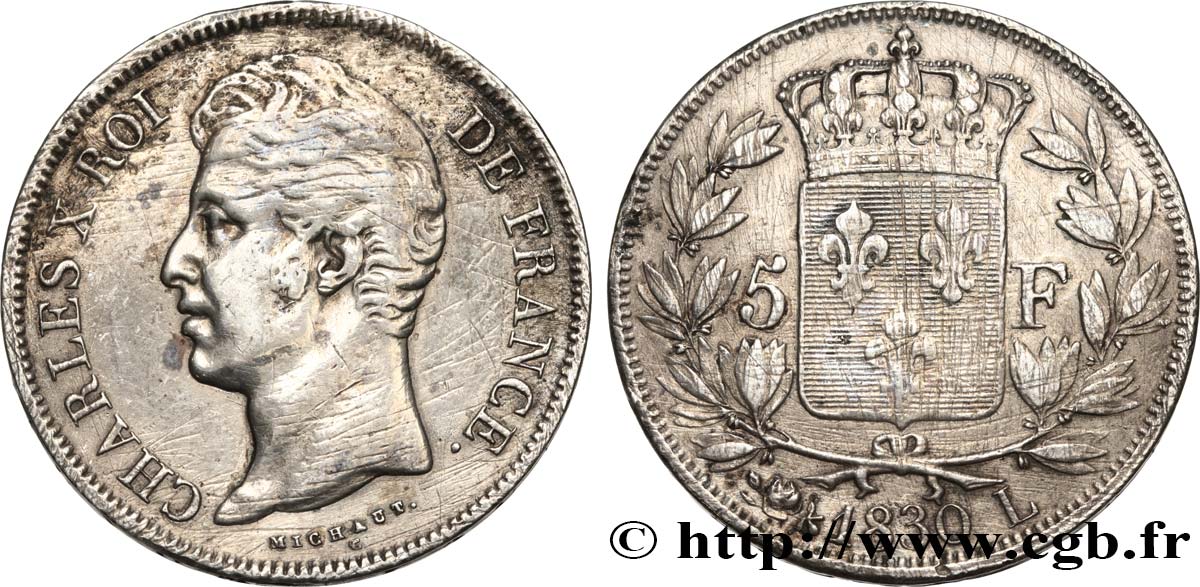 5 francs Charles X, 2e type 1830 Bayonne F.311/47 SGE 
