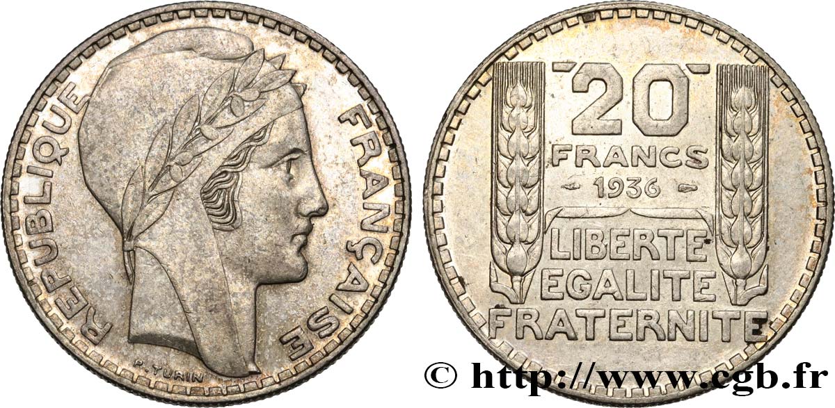 20 francs Turin 1936  F.400/7 TTB50 