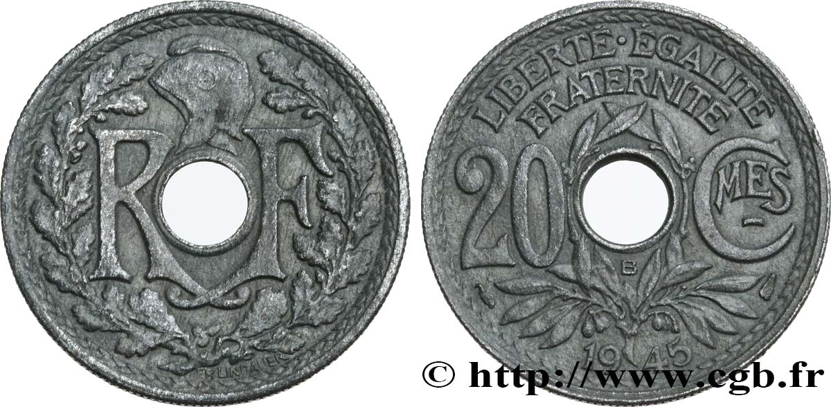 20 centimes Lindauer 1945 Beaumont-le-Roger F.155/3 XF48 