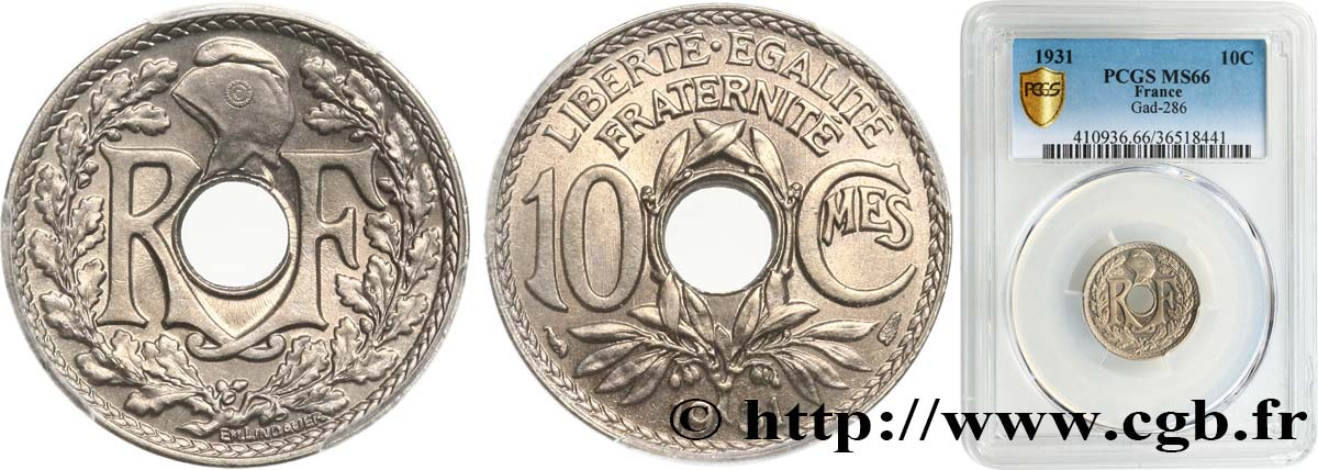 10 centimes Lindauer 1931  F.138/18 ST66 PCGS