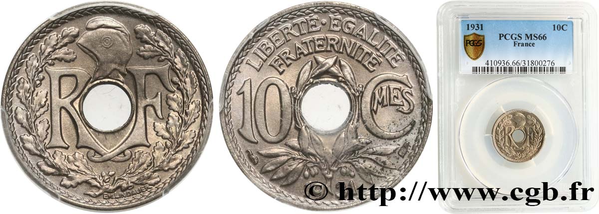 10 centimes Lindauer 1931  F.138/18 ST66 PCGS