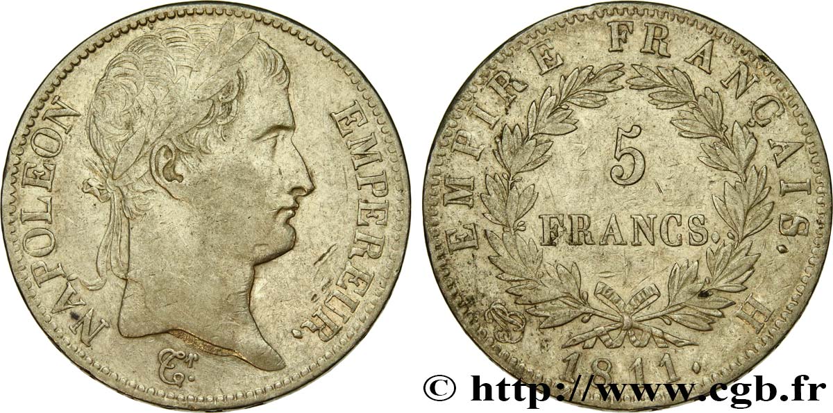 5 francs Napoléon Empereur, Empire français 1811 La Rochelle F.307/31 SS 