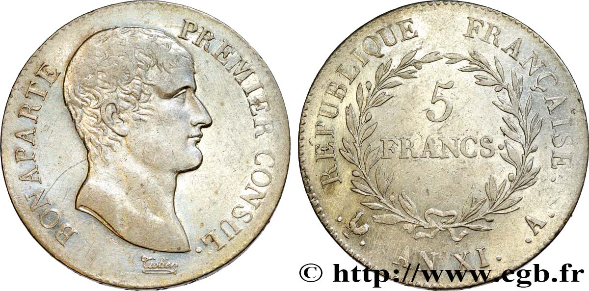 5 francs Bonaparte Premier Consul 1803 Paris F.301/1 BB 